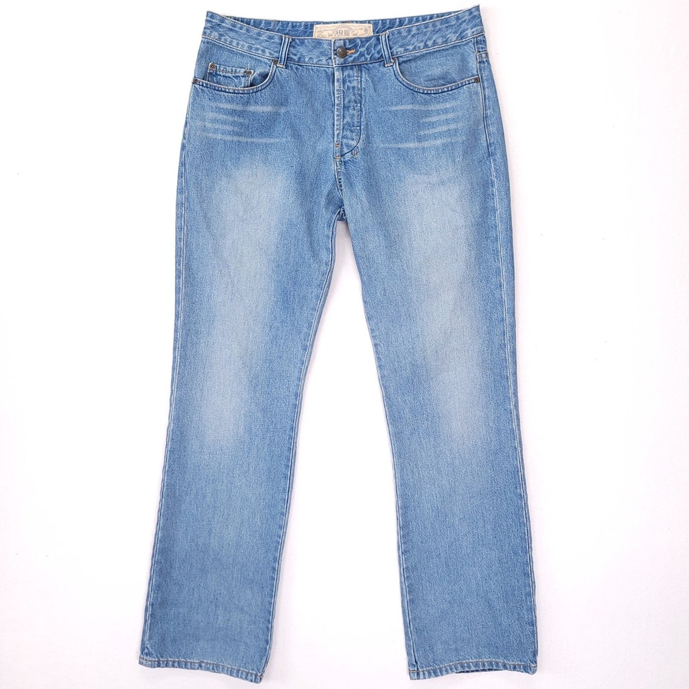Vintage American Rag Mens 34x34 Light Wash Straight Leg Denim Jeans Blue 90s Y2K